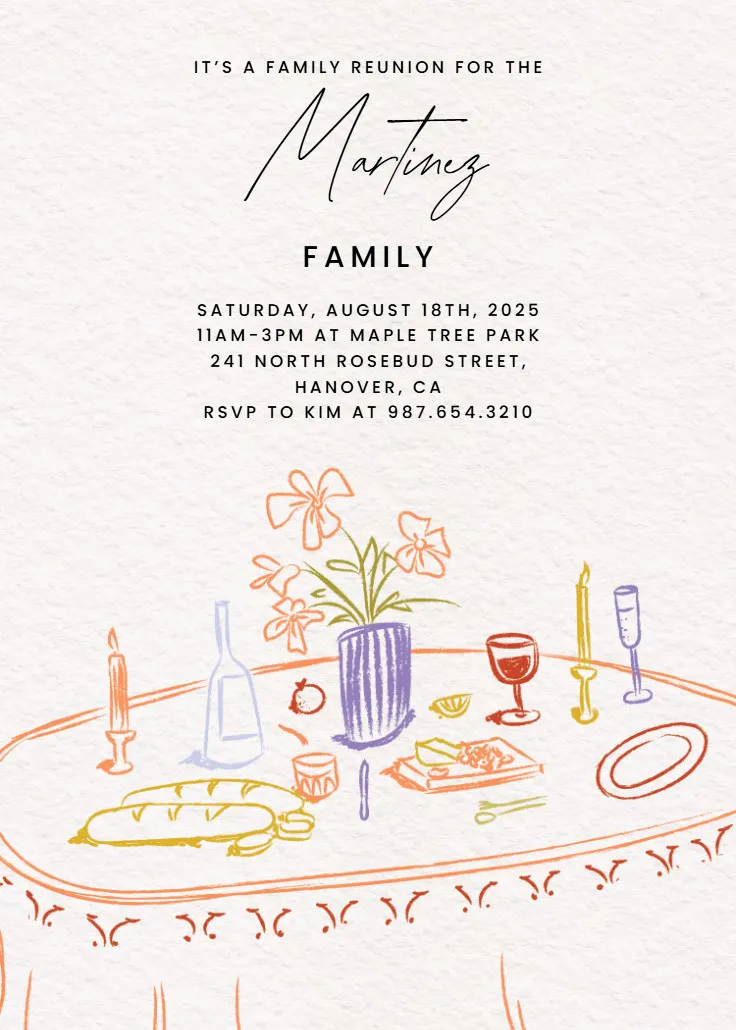 Gather & graze - aile buluşması davetiyesi